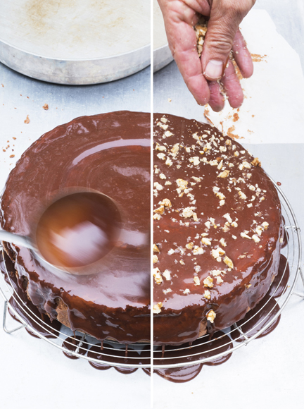 Photo culinaire du livre Compostelle recettes du chemin moelleux chocolat noix